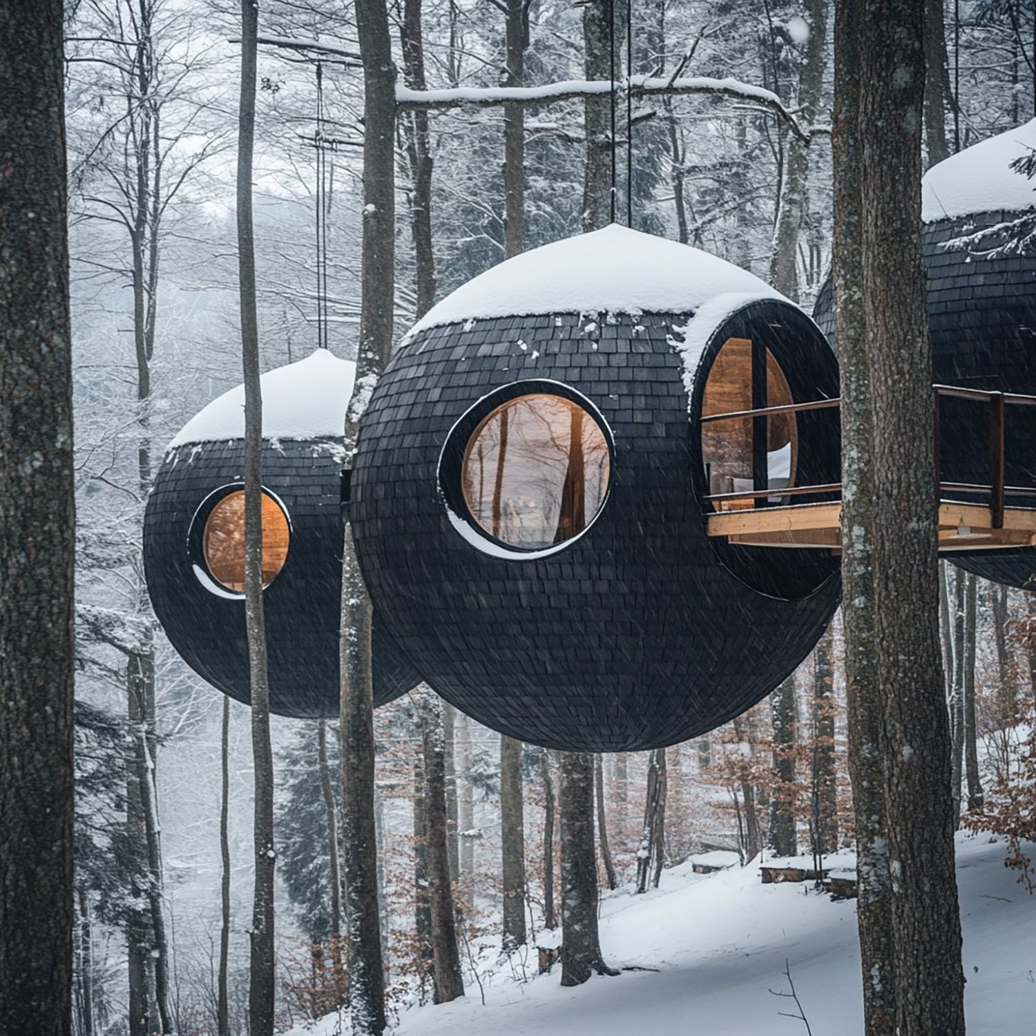 Antony Gibbon's 'Burl Treehouse': Shingled Sphere Treehouse Concept